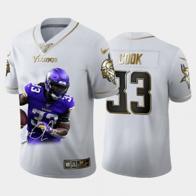 Camiseta Hombre NFL Minnesota Vikings Dalvin Cook 33 Golden Edition Special Signature Vapor Limited 100th Season